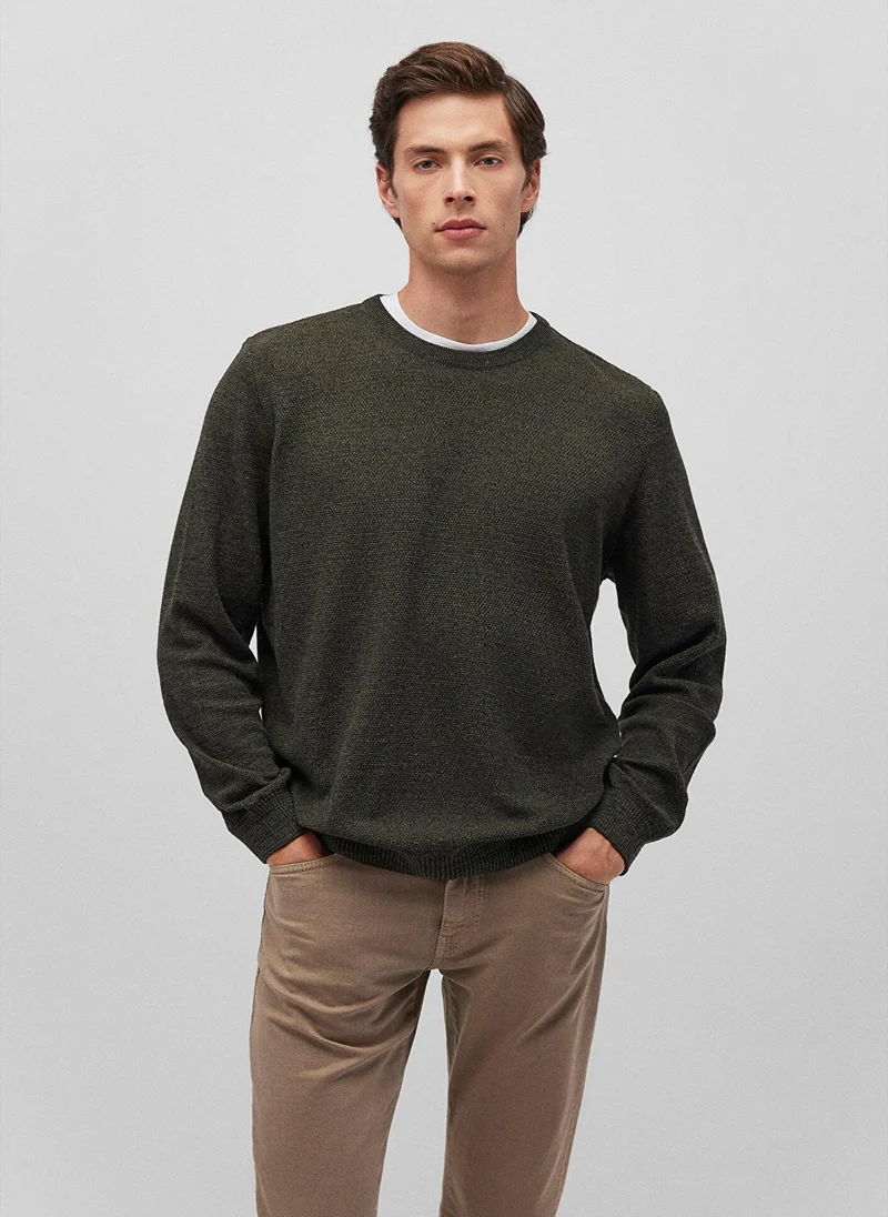 مافي Crew Neck Green Sweater